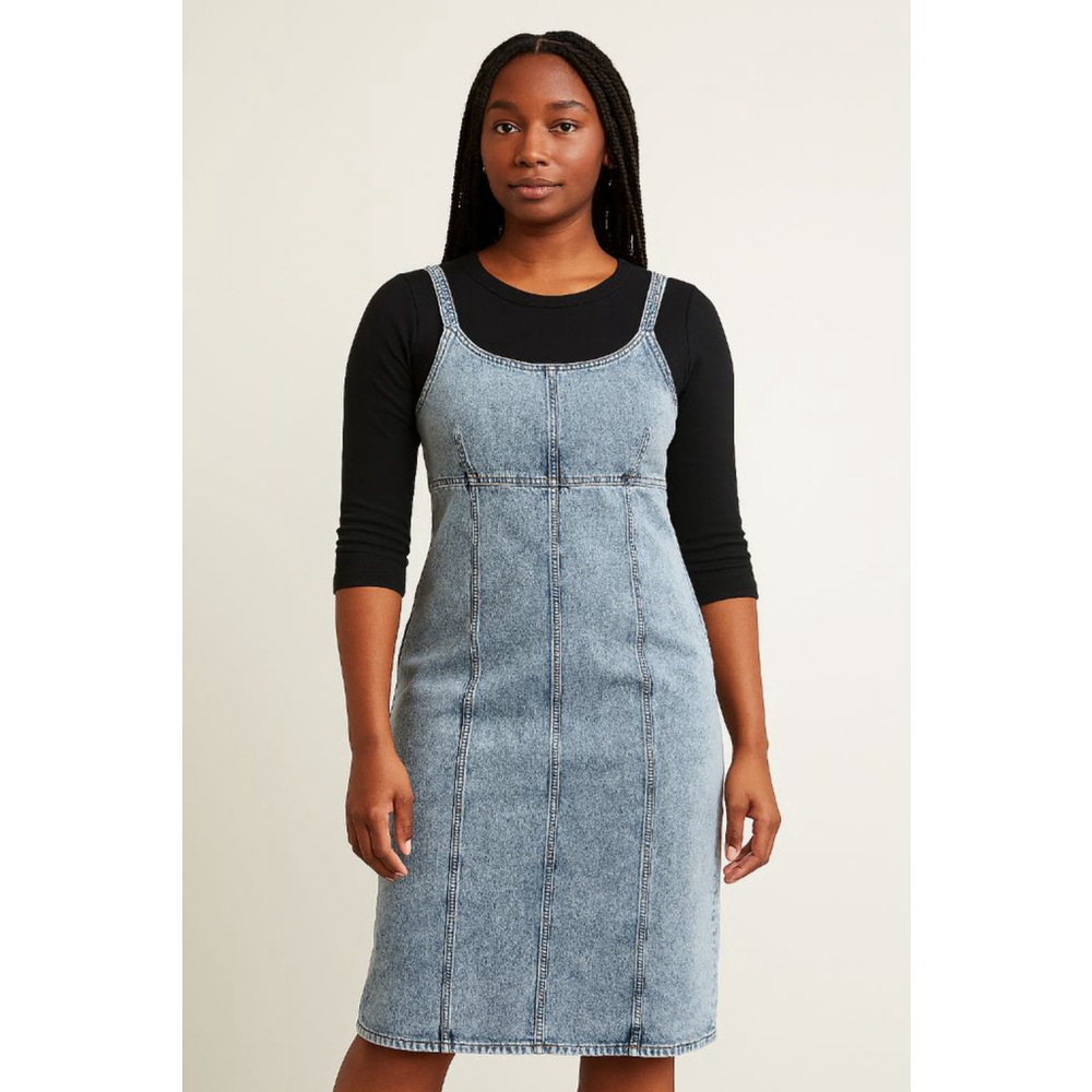 Wild Fable Denim Midi Dress Light Blue Women's XL